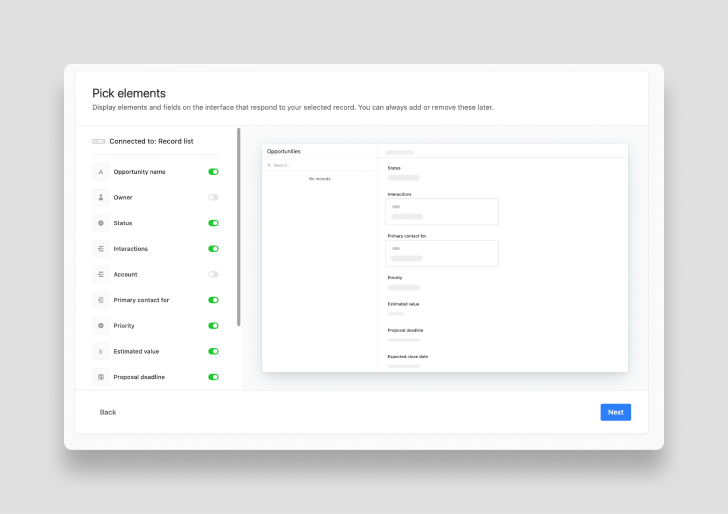 Pre-select elements for your Airtable interface